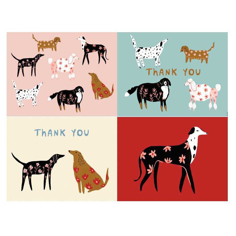Roger La Borde Ginger Pink Dogs Notecards Boxed 4 x 2 image number 1