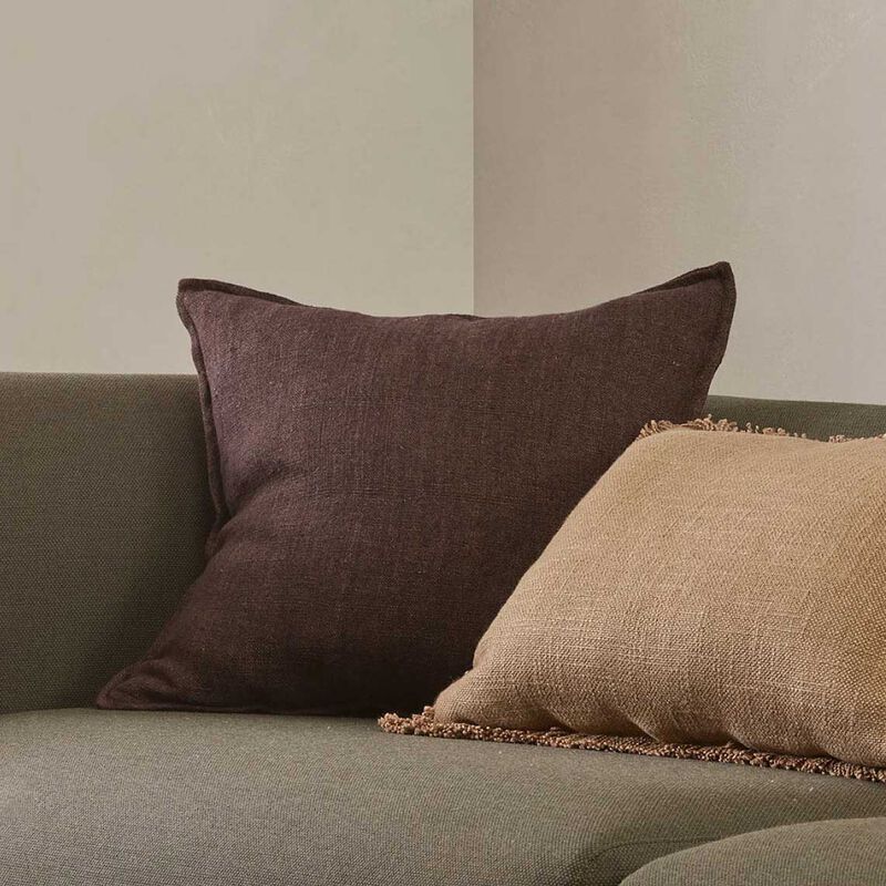 Baya Flaxmill Cushion With Feather Inner 50x50cm - Mahogany image number 1