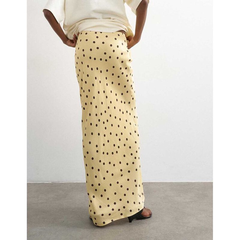 TOPSHOP Malene Polka Dot Satin Skirt image number 1