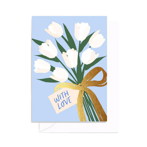 Elm Paper White Flower Bunch Card