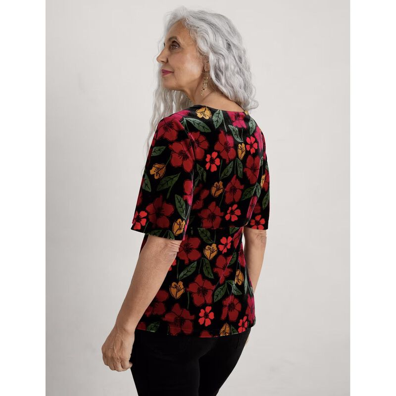 Seasalt Cornwall Capsule Top Collaged Rose Onyx Carmine image number 1