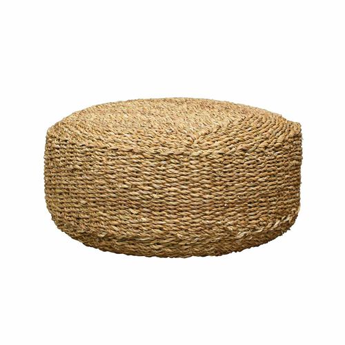 Maytime Round Braided Ottoman - Natural