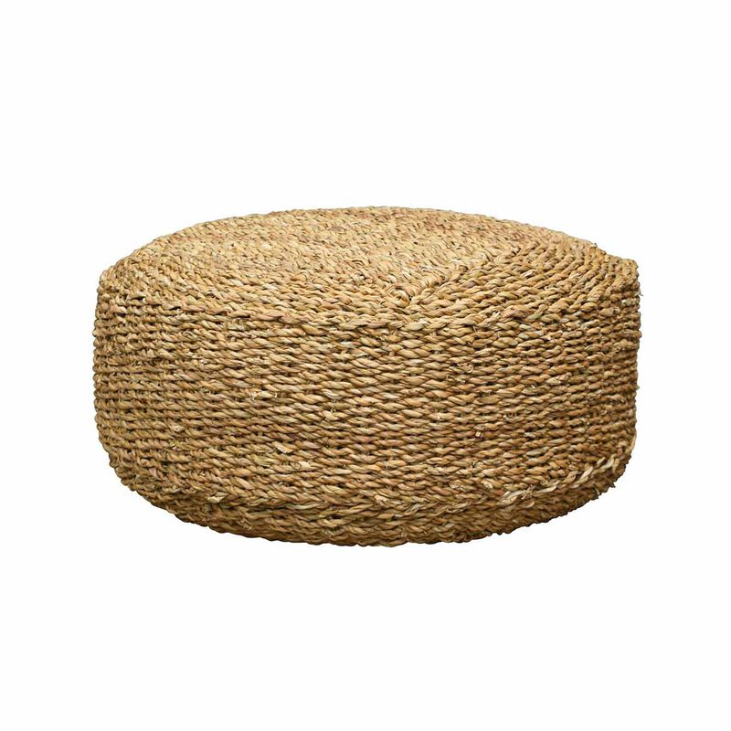 Maytime Round Braided Ottoman - Natural image number 0