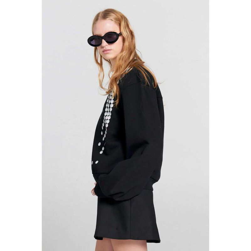 Karen Walker Broken Pearls Crewneck Sweatshirt image number 2