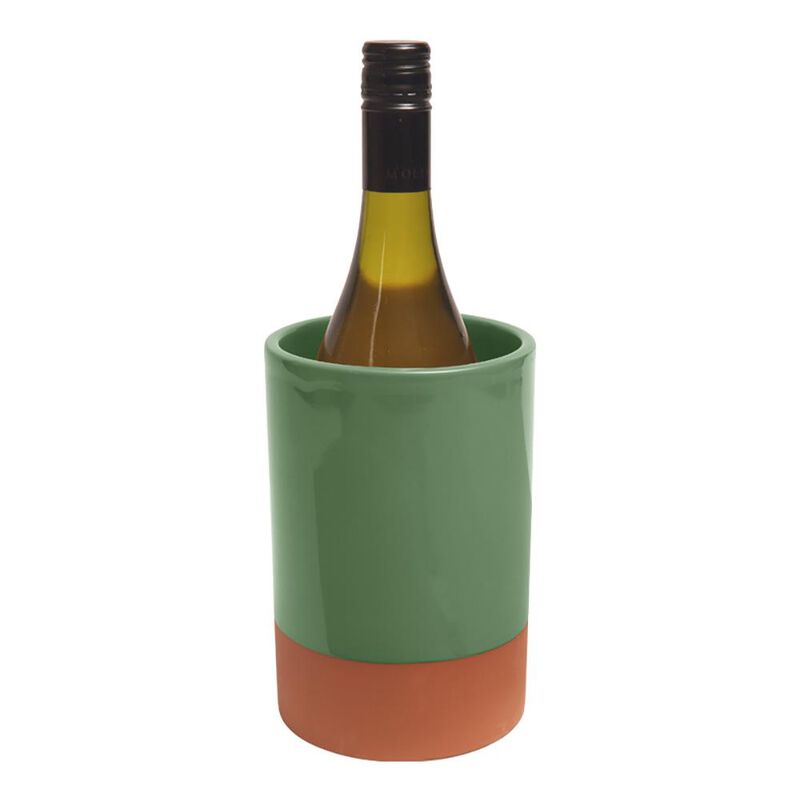 Dexam Sintra Glazed Terracotta Wine Cooler - Green image number 1