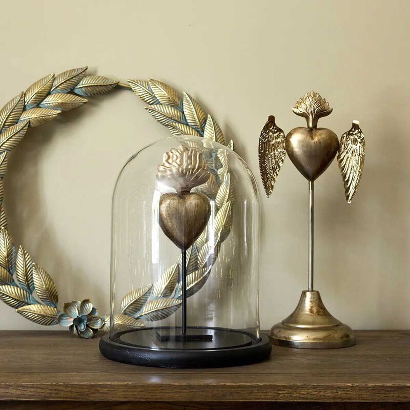 French Country Milagro Heart With Wing Decor image number 1