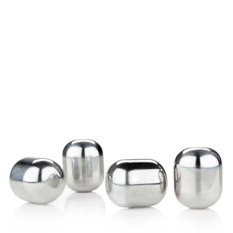 Viski Glacier Rocks Stainless Steel Wine Globes, Set of 4 image number 0