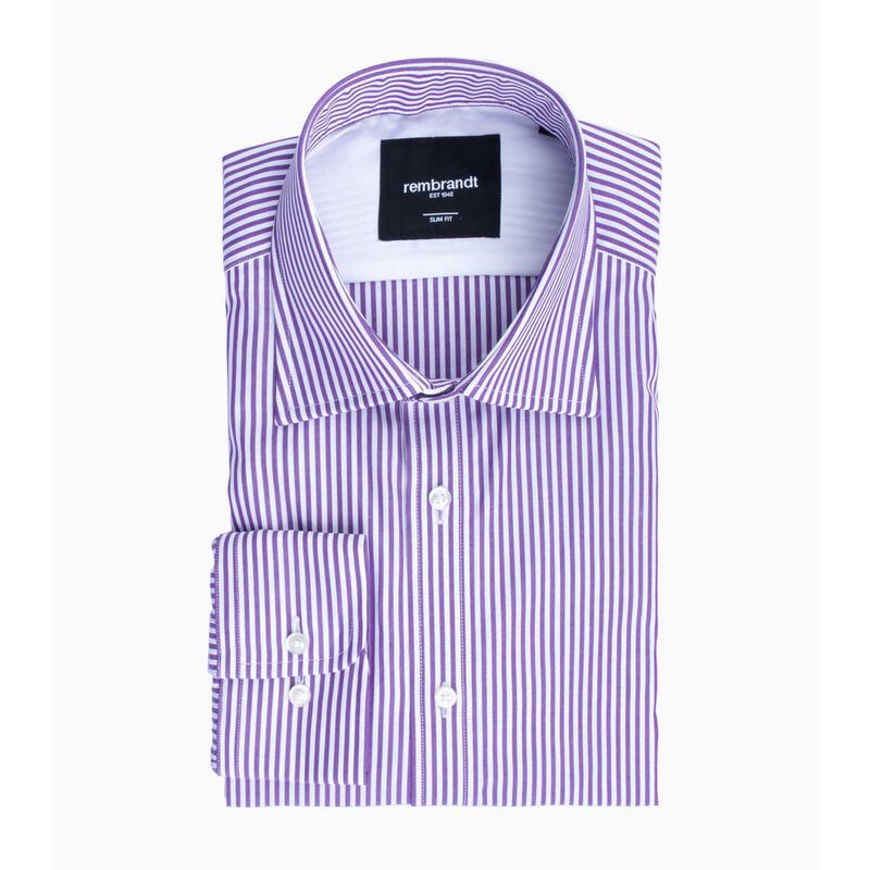 Rembrandt London Purple Bengal Stripe Shirt image number 2