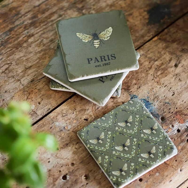 French Country Set of 4 Bee Hive Coasters image number 1