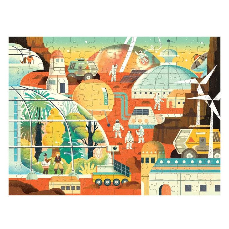 Mudpuppy Space Mission 100 Piece Double-Sided Puzzle image number 1