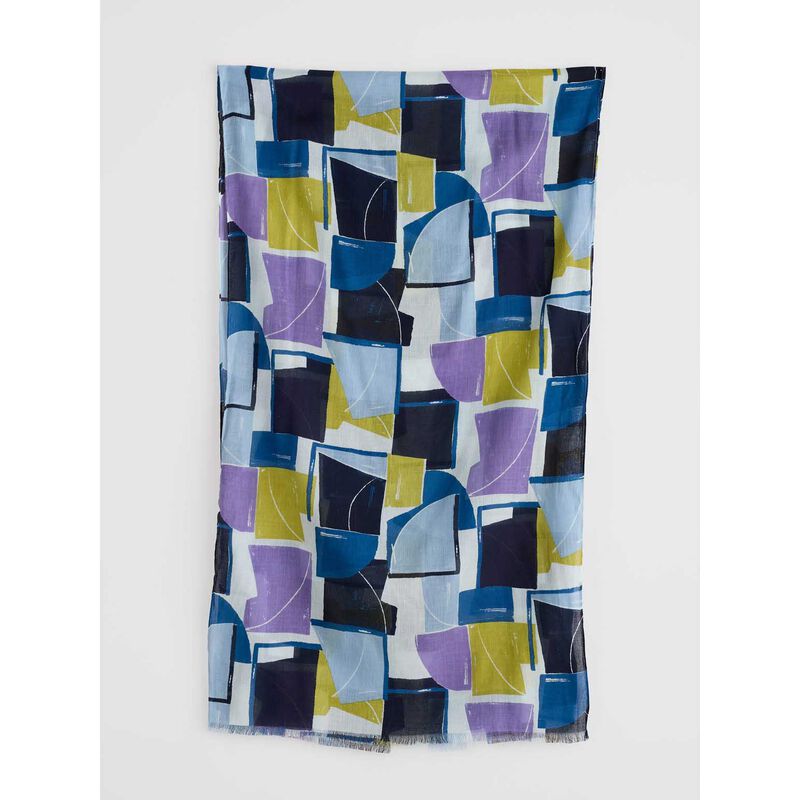 Seasalt Cornwall May Garland Scarf Block Shapes Bilberry image number 3