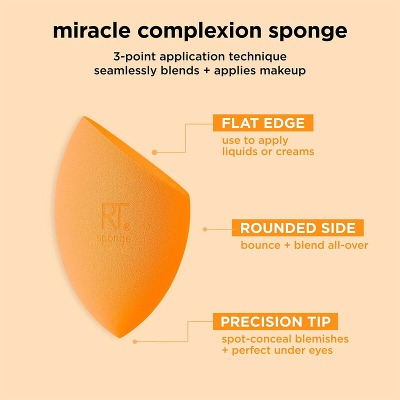 Real Techniques Miracle Complexion Sponge Makeup Blender + Travel Case image number 2