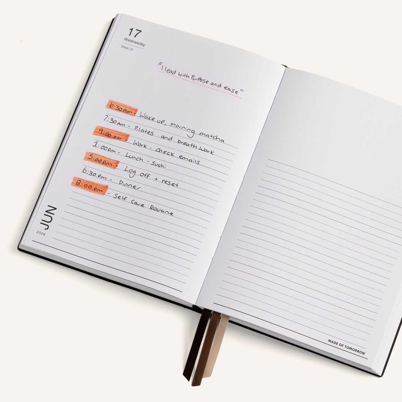 Made of Tomorrow 2026 A5 Daily Diary Faux Leather - Onyx image number 1