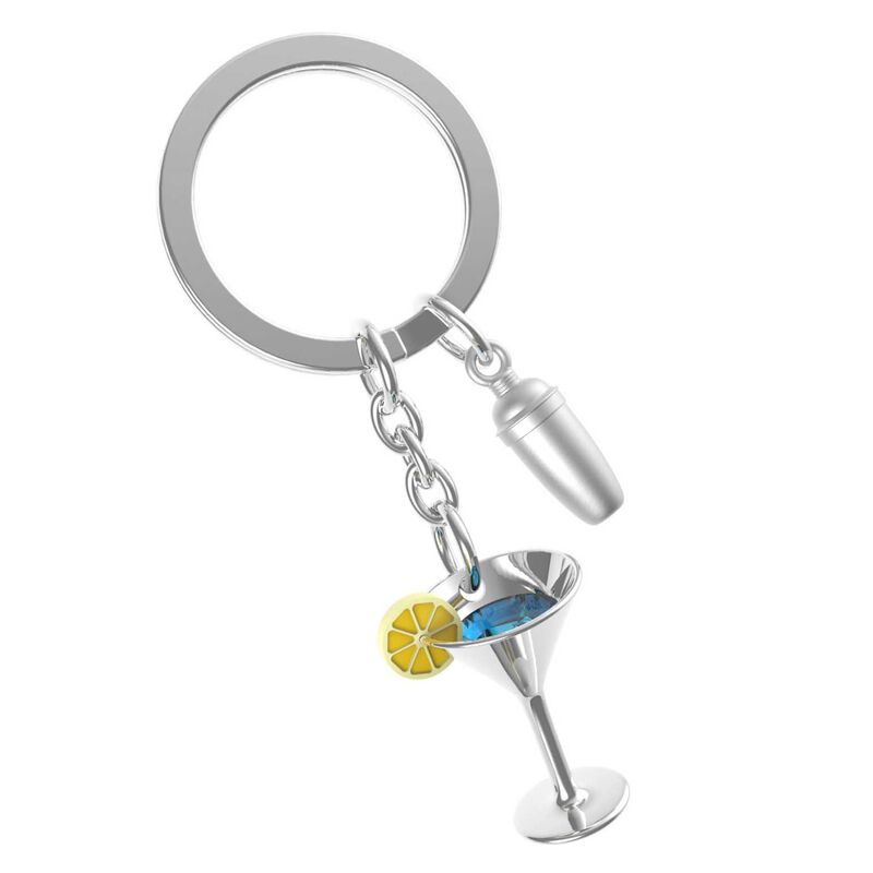 Metalmorphose Cocktail Shaker & Martini Glass Keychain image number 0