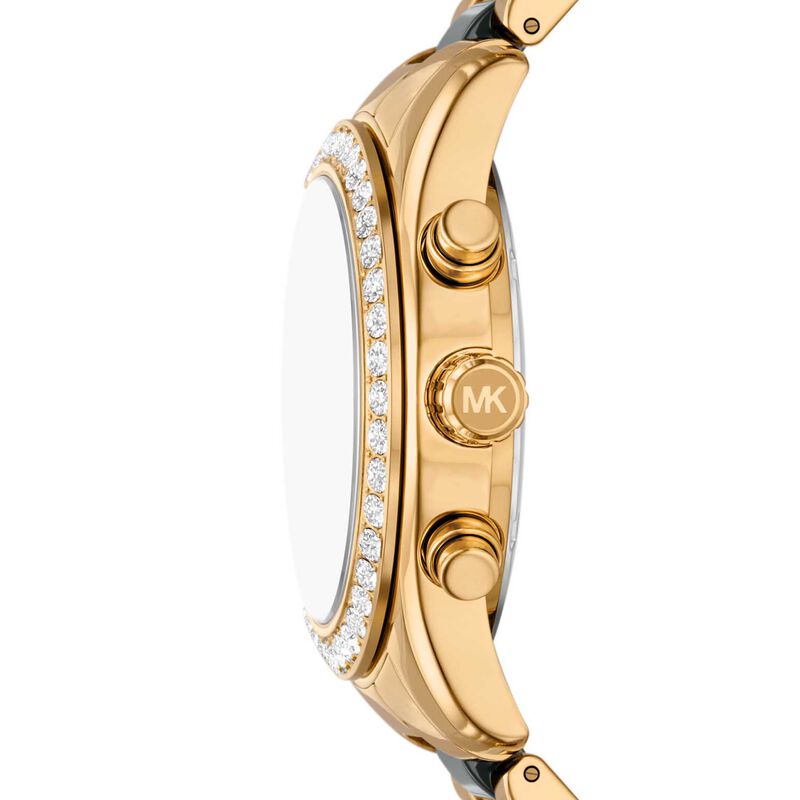 Michael Kors Lexington Chronograph Green Ceramic And Gold-Tone SS Watch image number 2