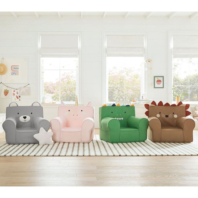 Pottery Barn Kids Anywhere Chair & Slip Cover Gray Bear image number 2