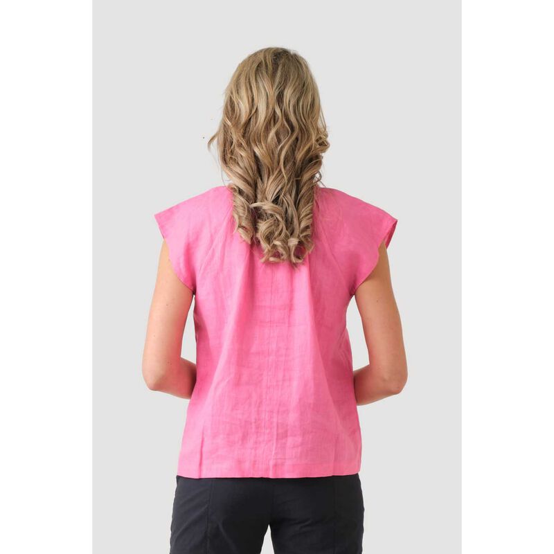 B Essentials by Ballantynes Short Sleeve Linen Top image number 5