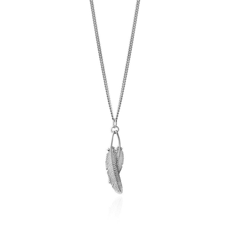 Boh Runga Duo Miromiro Feather Pendant Silver image number 0