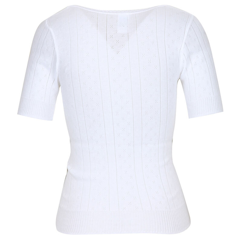 White Swan Pointelle Top Short Sleeve image number 1