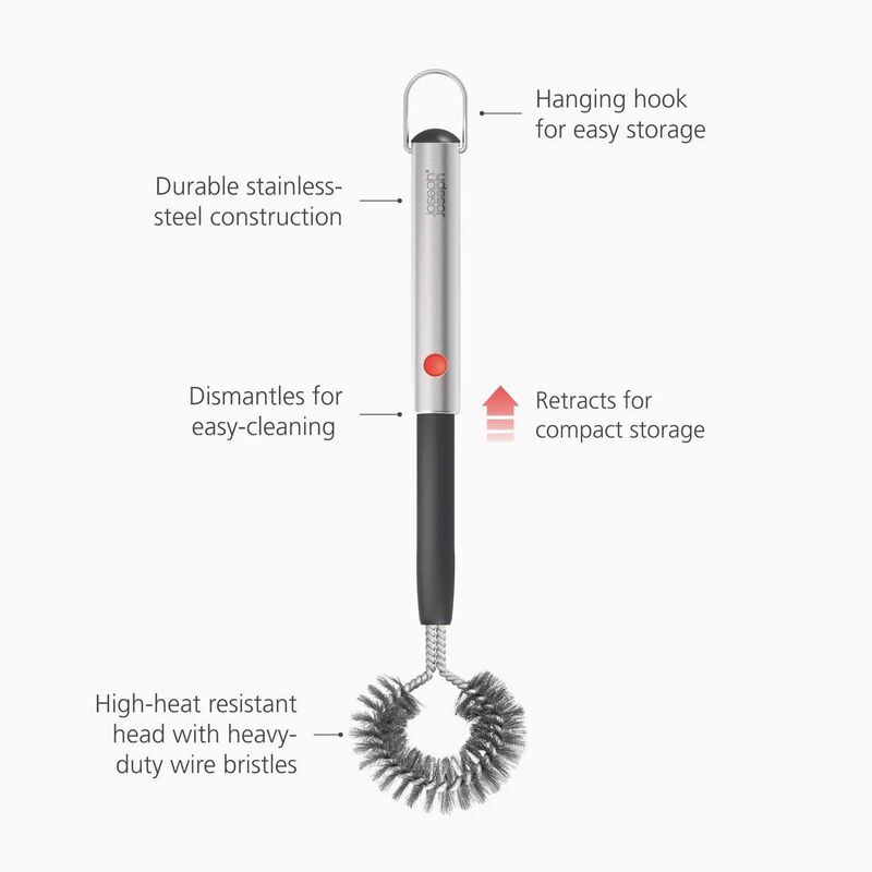 Joseph Joseph Grillout Heavy-Duty BBQ Cleaning Brush With Retractable  Head image number 3