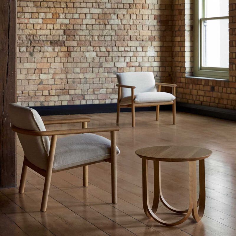 Citt&agrave; Horizon Side Table Oak  51cmdia x 45cmh image number 2