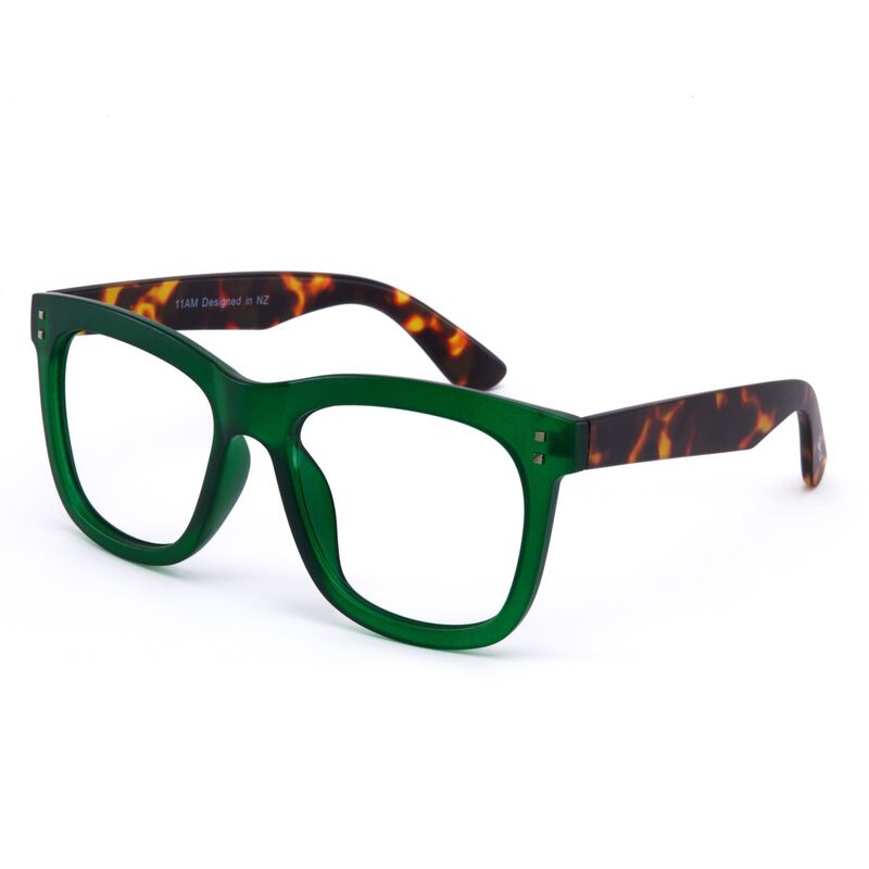 Daily Eyewear 11am - Green Reading Glasses image number 0