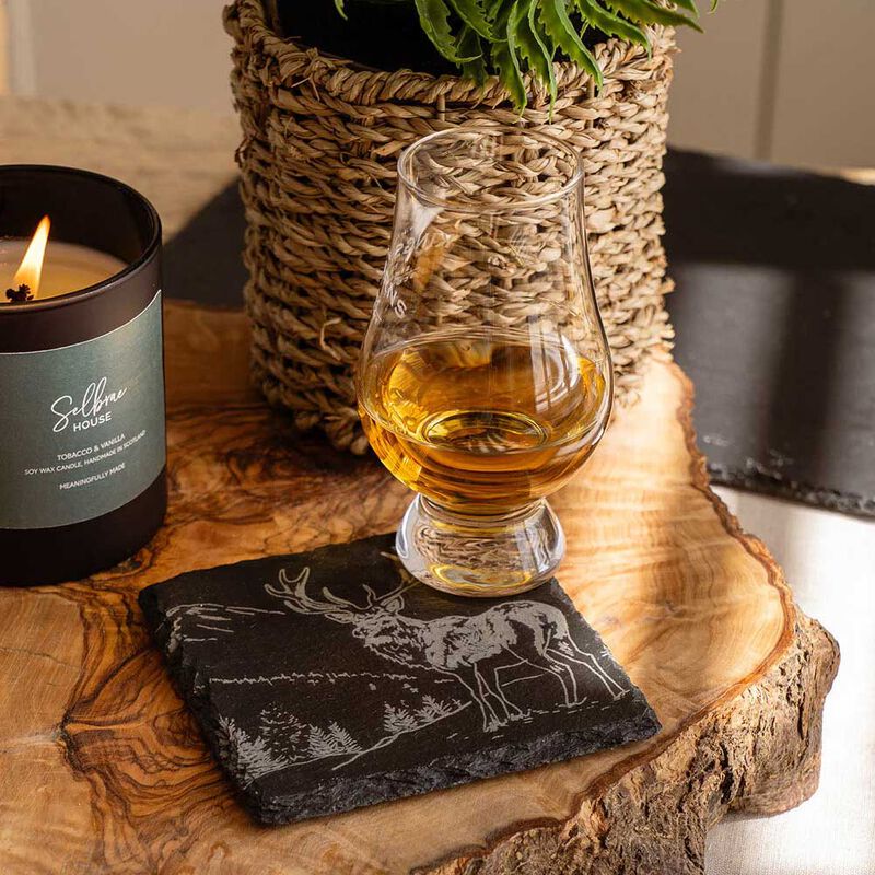 Selbrae House Single Slate Coaster - Scenic Stag image number 1