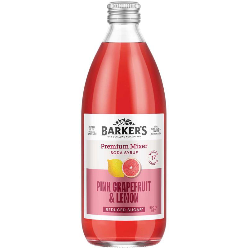 Barker's Pink Grapefruit & Lemon Premium Mixer Soda Syrup 500ml image number 0