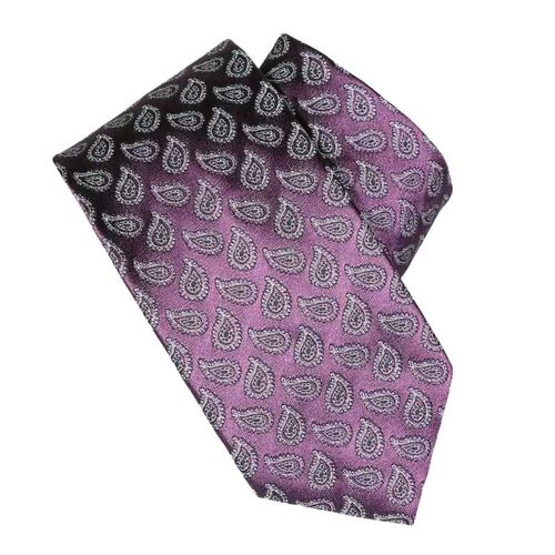 Monti Castello 100% Silk Tie - Deep Mauve Paisley