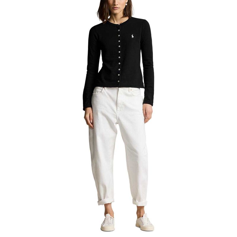 Polo Ralph Lauren Stretch Mesh Cotton Crewneck Cardigan image number 3