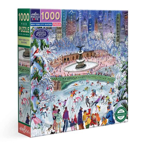 eeboo New York City Skaters Square 1000 Piece Puzzle
