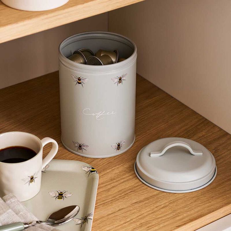 Sophie Allport Storage Tin - Coffee - Bees - Green image number 1