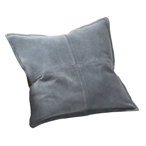 Pottery Barn Pieced Suede Cushion Cover 50cm Chambray