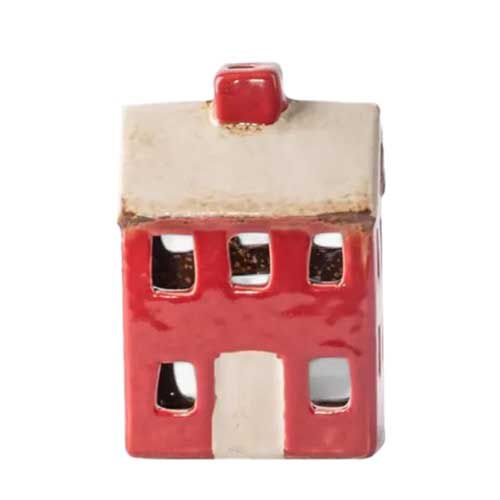 French Country Alsace Petite Tea Light Chalet Red Cream