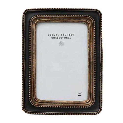 French Country Beaded Frame Black 4x6