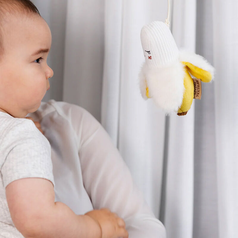Living Textiles Plush Stroller Toy 2 Pack - Apple & Banana image number 1
