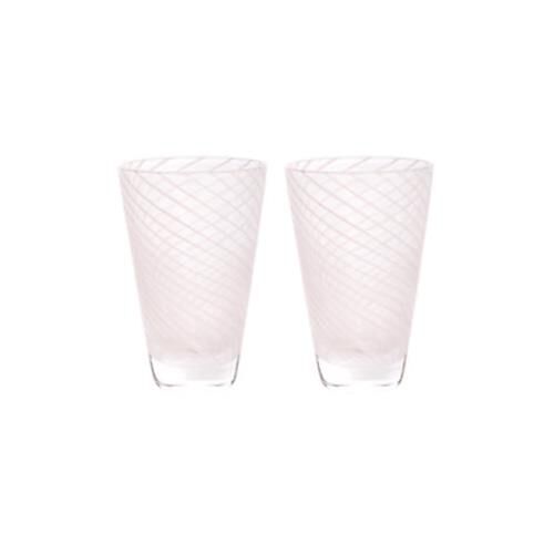 OYOY Yuka Swirl Glass Pack Of 2 Rose