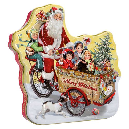 Heidel Xmas Nostalgia Cargo Bike Tin Chocolate Pieces & Praline Cream 108g