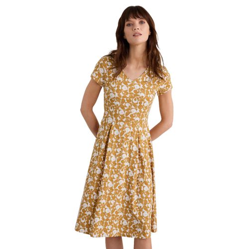 Seasalt Cornwall Pier View Dress Geo Pebbles Dark Sienna