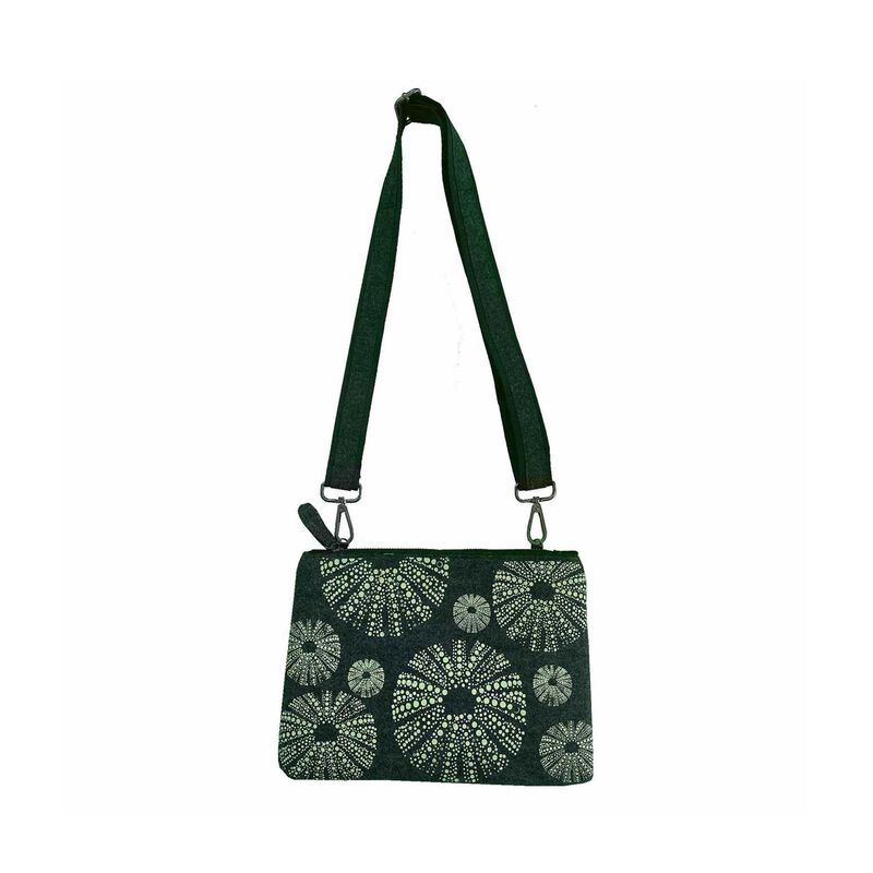 Jo Luping Green Kina On Grey Ecofelt Cross Body Bag image number 0