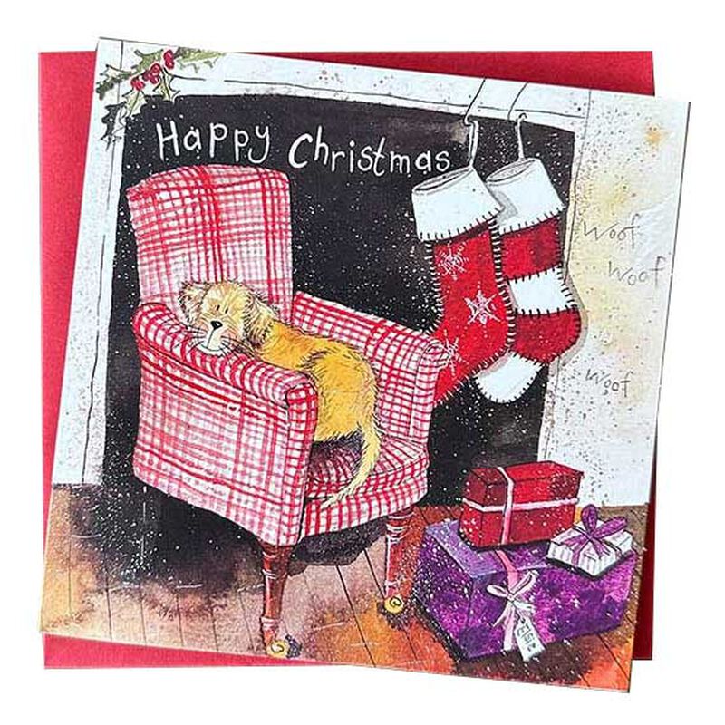 Alex Clark Dog And Armchair Box Of 8 Christmas Cards image number 0