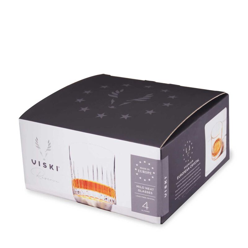 Viski Reserve Milo Crystal Neat Glasses, Set of 4 image number 3