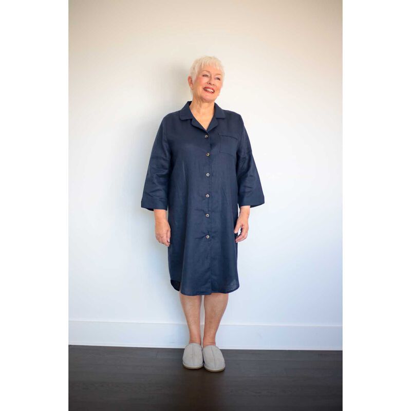 MM Linen Navy Linen Nightshirt image number 0