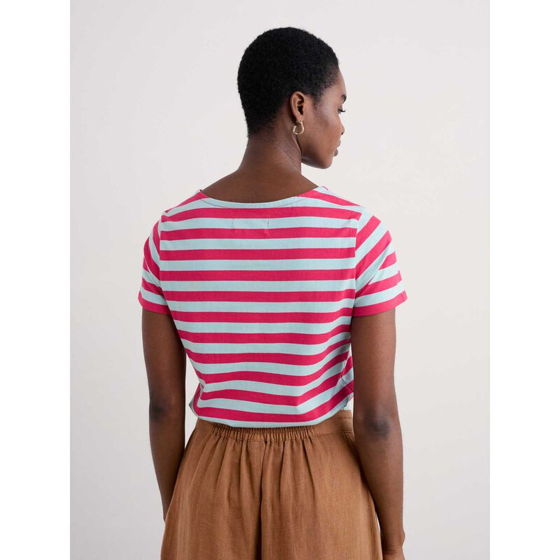 Seasalt Cornwall Sailor T-Shirt Scallion Raspberry image number 1