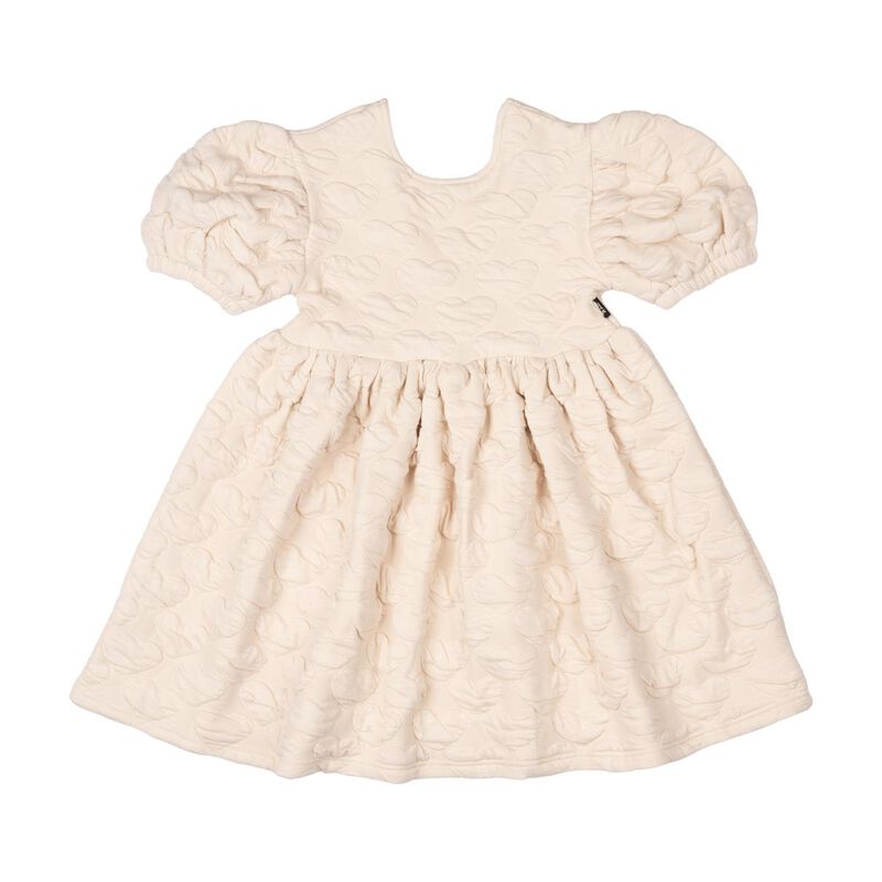 Rock Your Baby Ecru Heart Puff Sleeve Dress image number 0