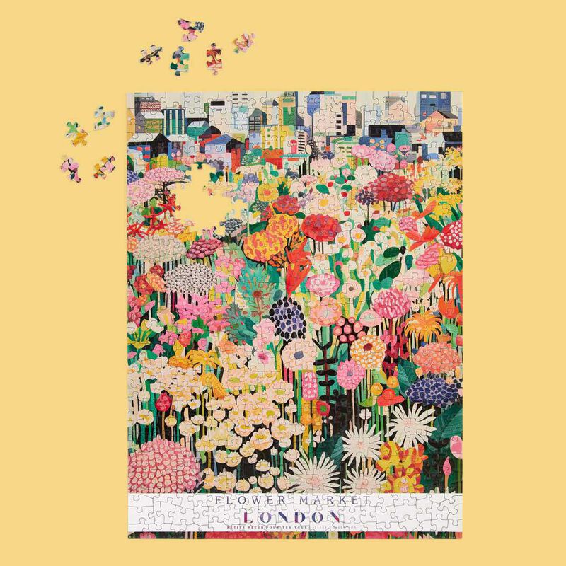 WerkShoppe London Flower Market 500 Piece Puzzle image number 1