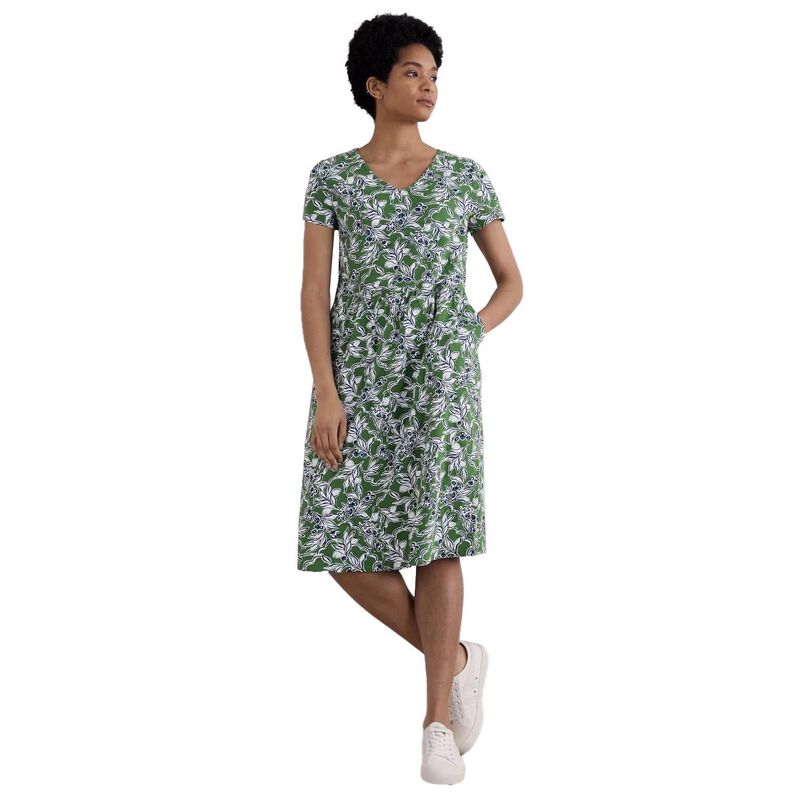 Seasalt Cornwall Brush Drawing Dress Linear Citrus Hedgerow image number 0