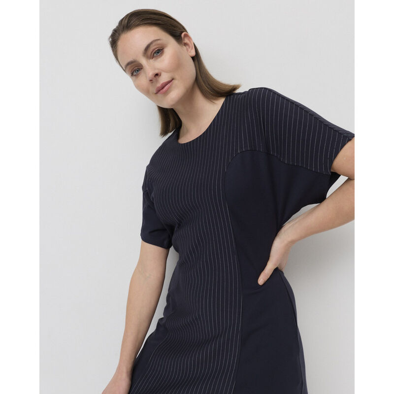 Marco Polo Pinstripe Ponte Midi Dress image number 1