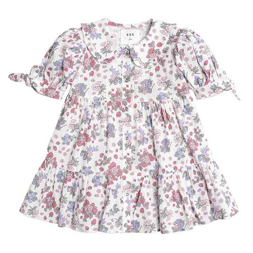 Huxbaby Stawberry Garden Tiered Smock Dress 6M-2Y