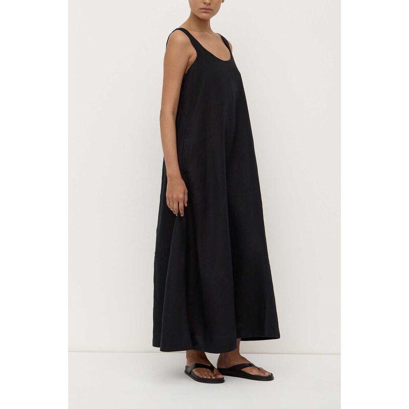 Assembly Label Maree Linen Midi Dress Black image number 1